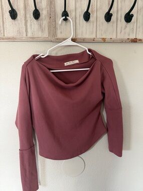 We The Free Long Sleeve Cowl Neck Top in Mauve